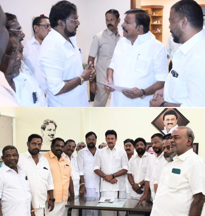 காந்தி மார்க்கெட் பிரச்சனை : அமைச்சருடன் காந்தி மார்க்கெட் அனைத்து வியாபார சங்கங்களின் கூட்டமைப்பு நிர்வாகிகள் சந்திப்பு